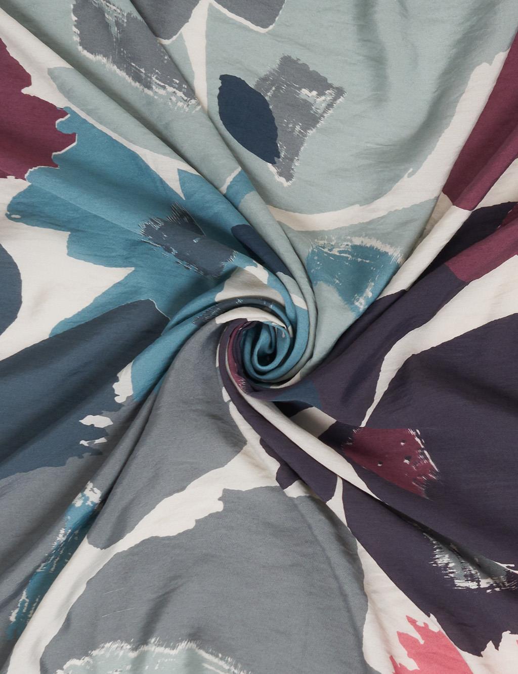 Leaf Pattern Viscose Scarf Anthracite