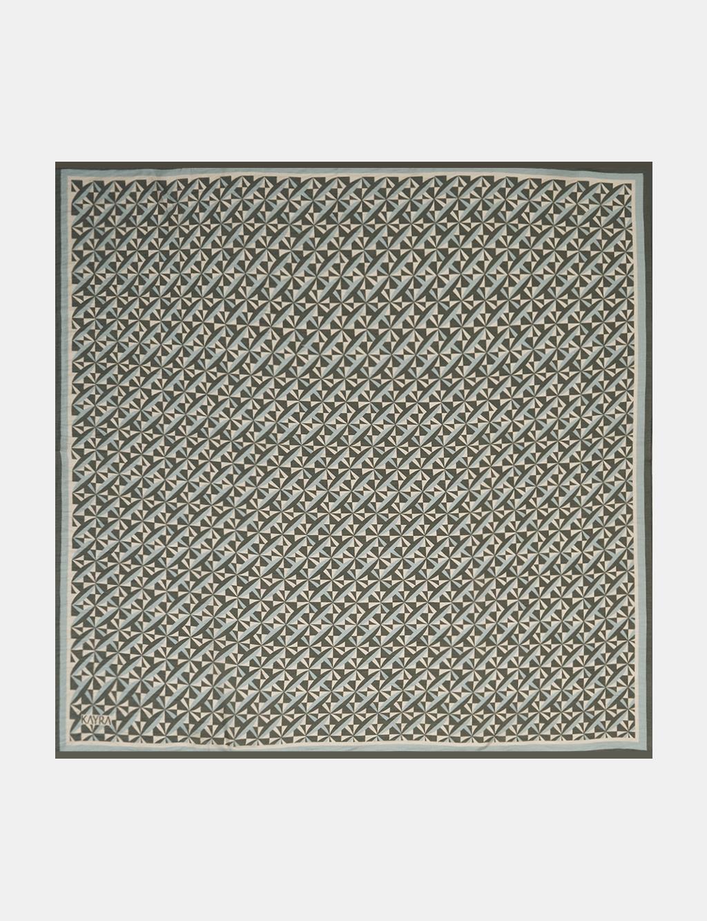 100% Lyocell Monogram Patterned Scarf Khaki