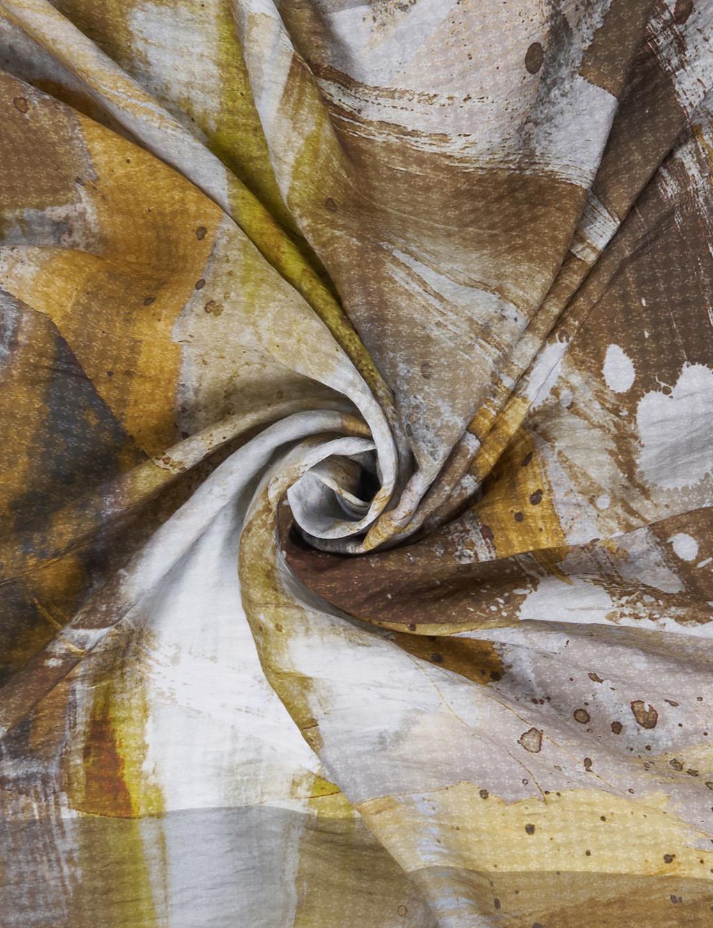 100% Lyocell Brush Patterned Scarf Olive