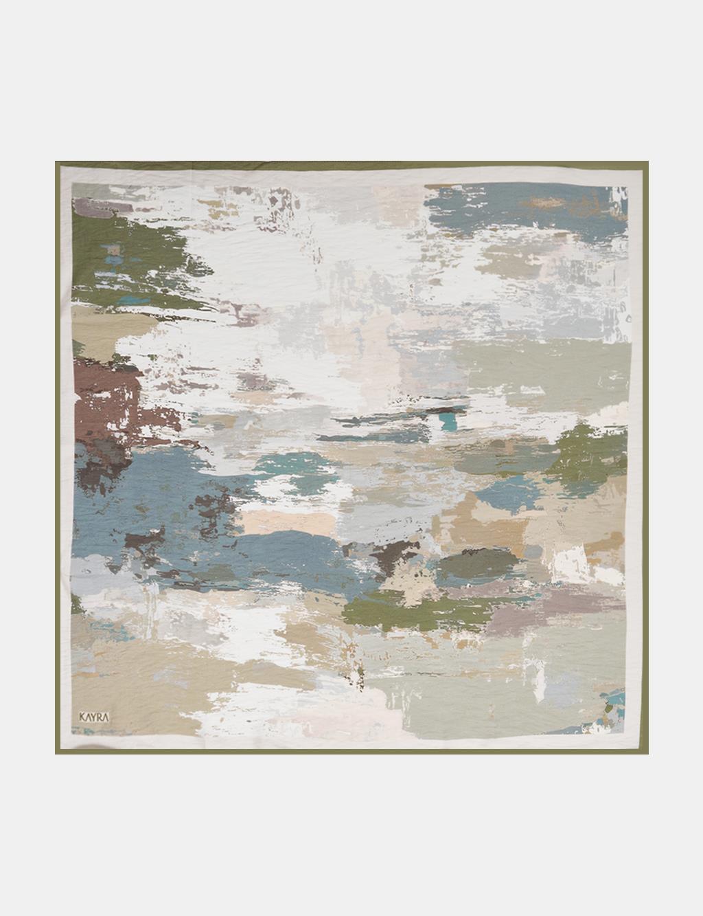 Abstract Patterned Scarf Lake Green