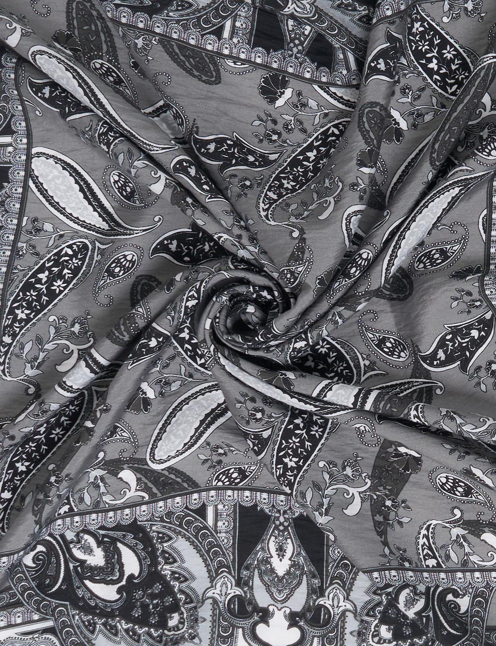 100% Lyocell Mixed Pattern Scarf Black