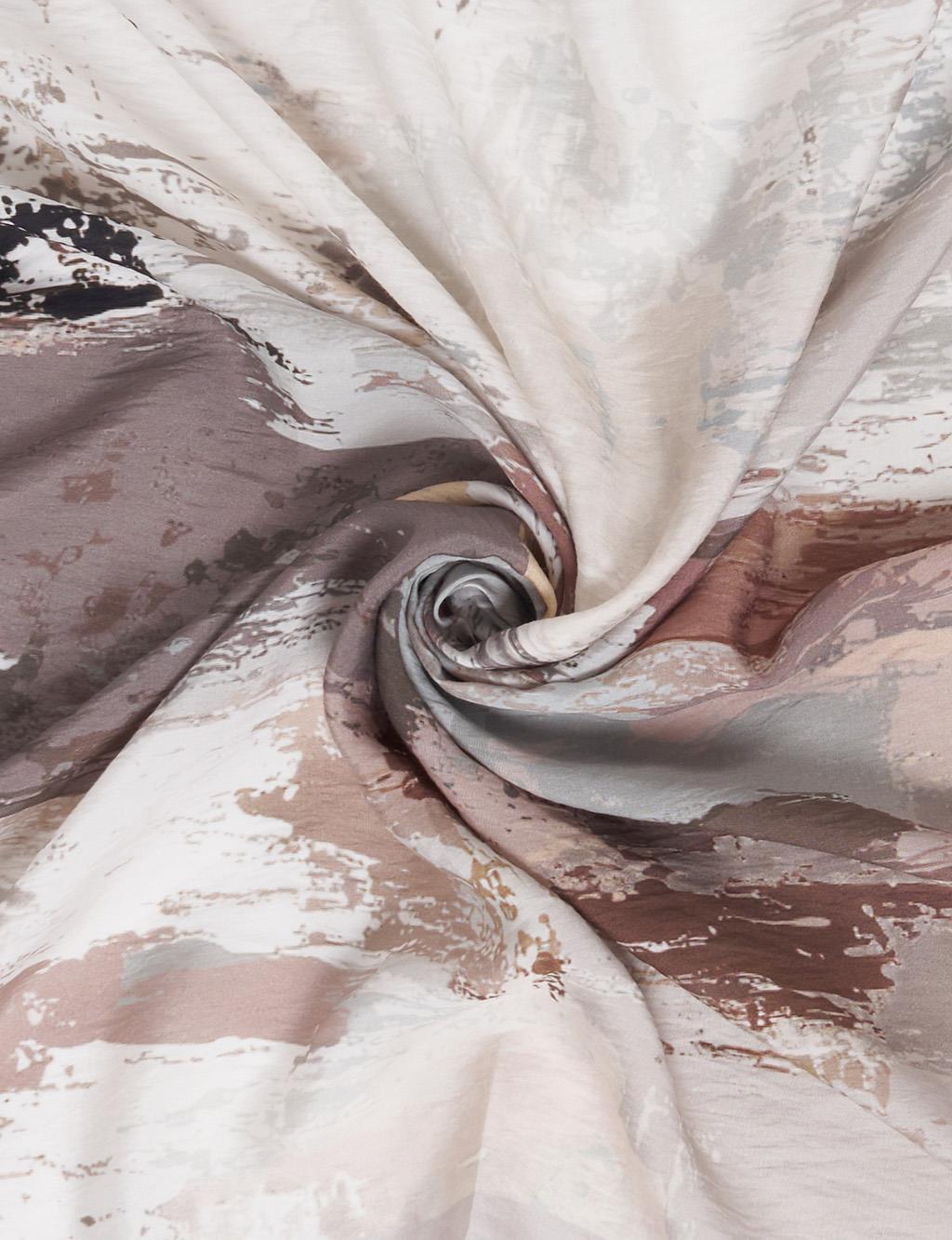 Abstract Patterned Scarf Reddish Brown