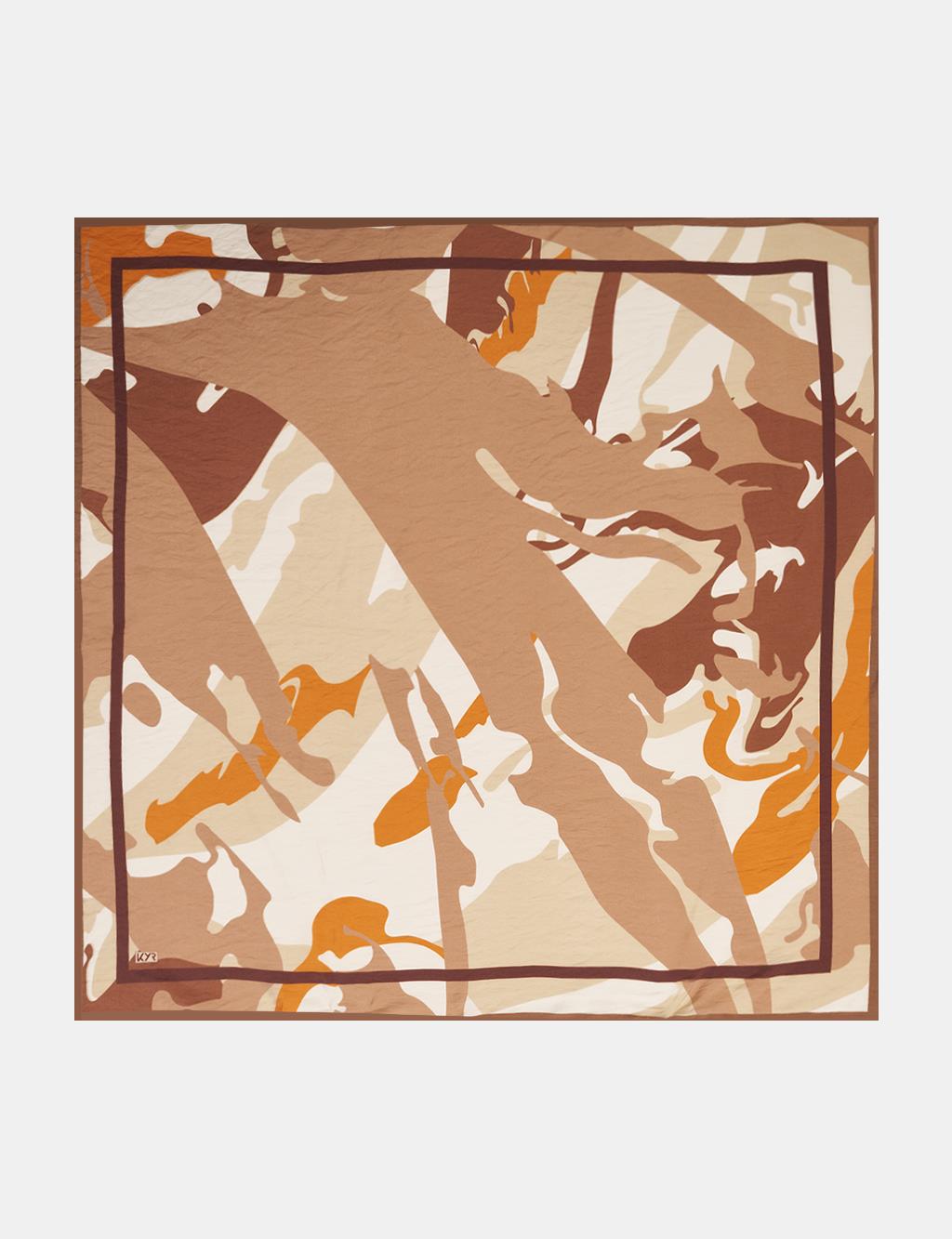 Camouflage Pattern Viscose Scarf Honey Mist