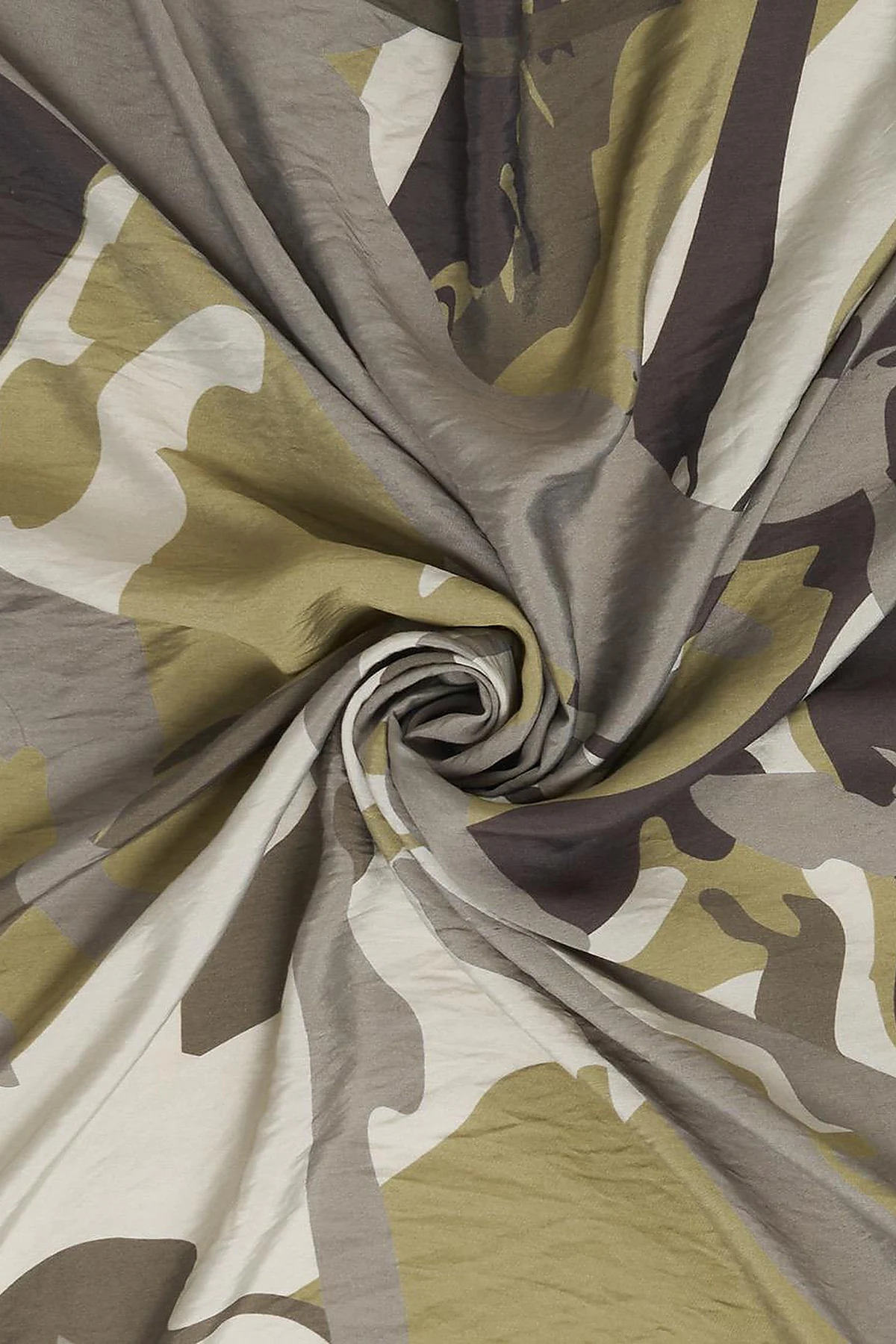 Camouflage Pattern Viscose Scarf Khaki