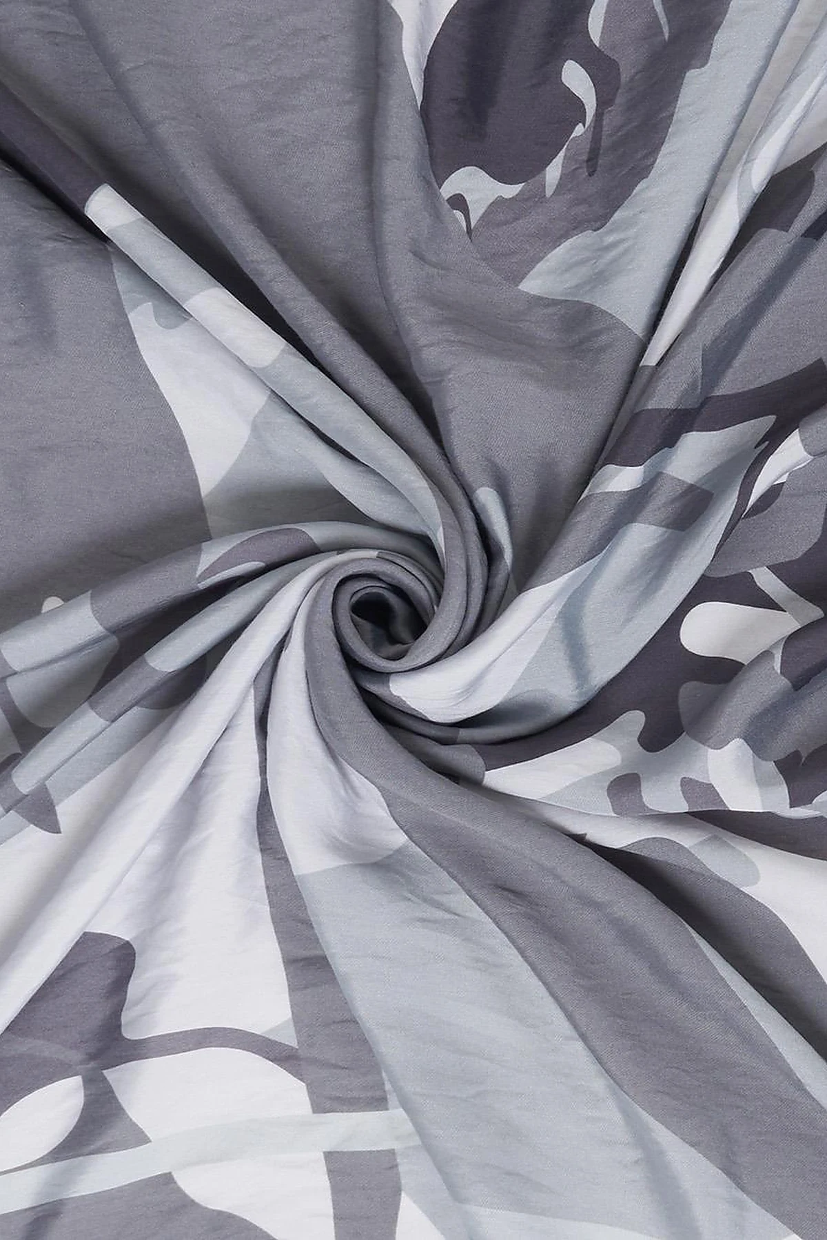 Camouflage Pattern Viscose Scarf Black