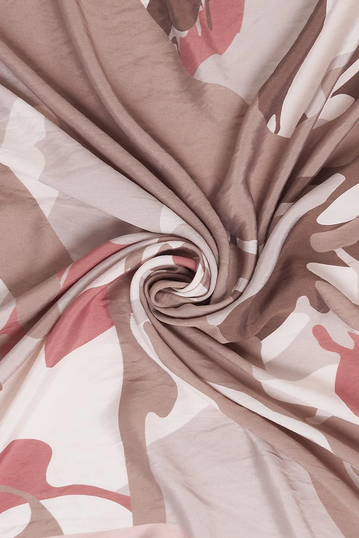Camouflage Pattern Viscose Scarf Mink