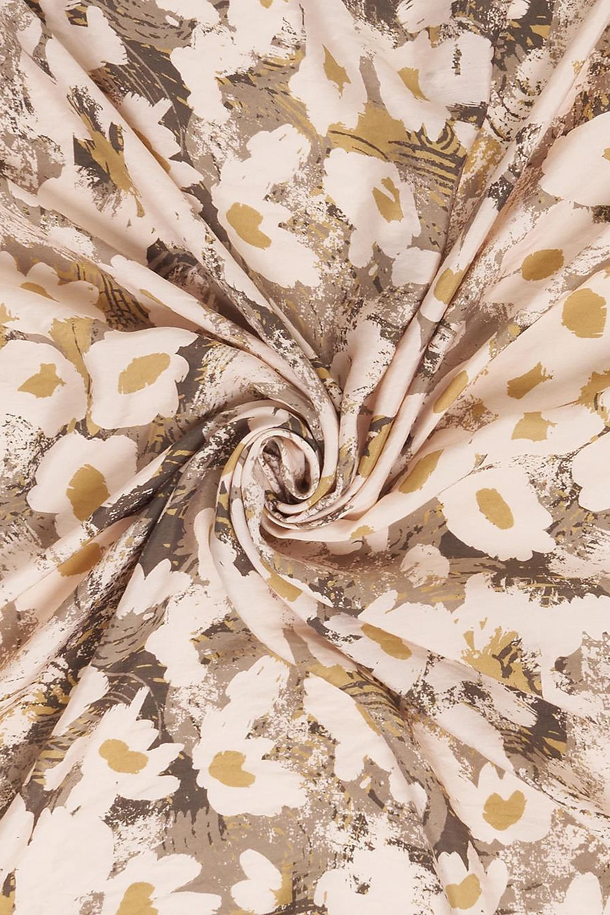 Mini Floral Pattern Viscose Scarf Olive