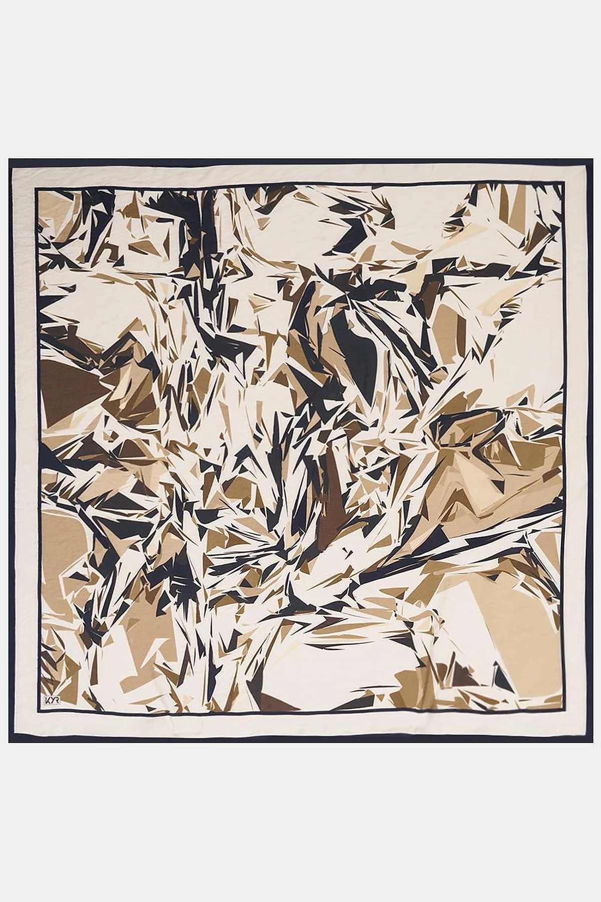Prism Pattern Viscose Scarf Beige