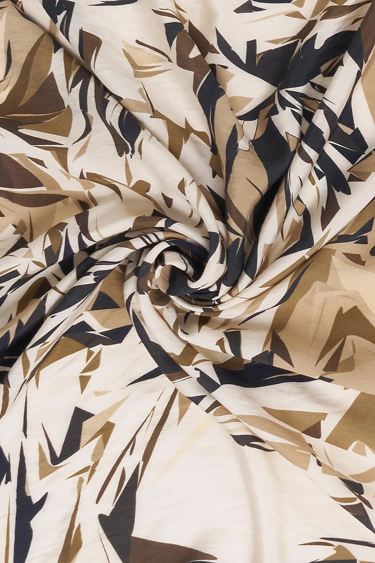 Prism Pattern Viscose Scarf Beige