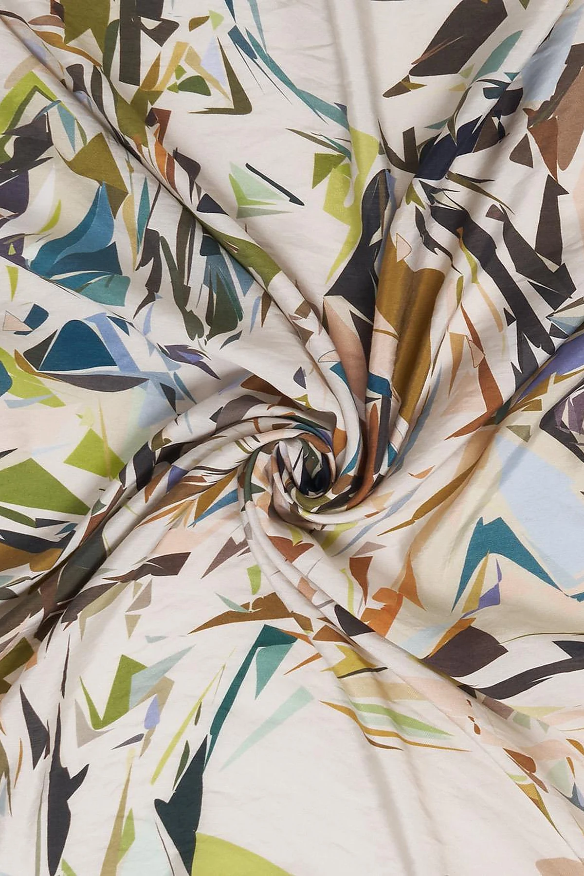Prism Pattern Viscose Scarf Cream–Blue