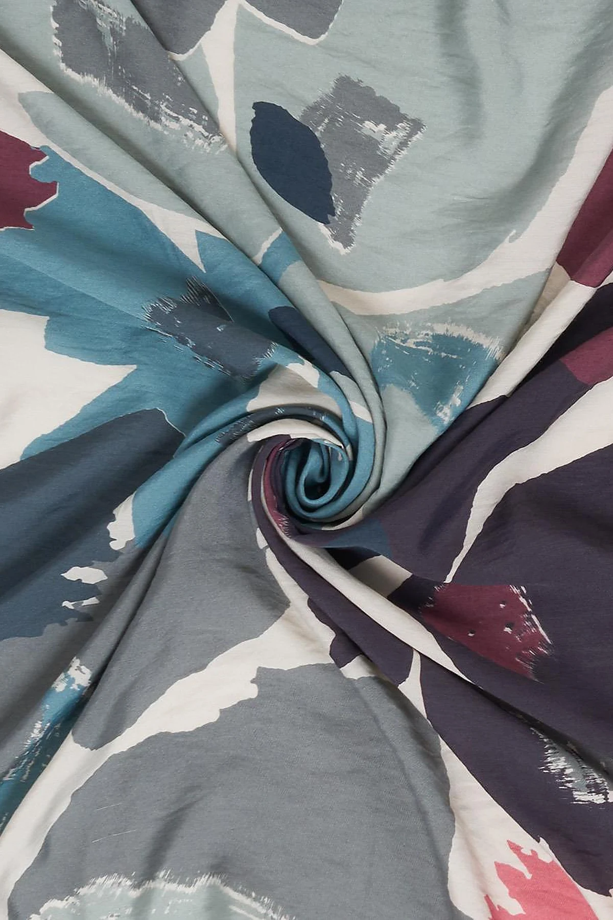 Leaf Pattern Viscose Scarf Anthracite