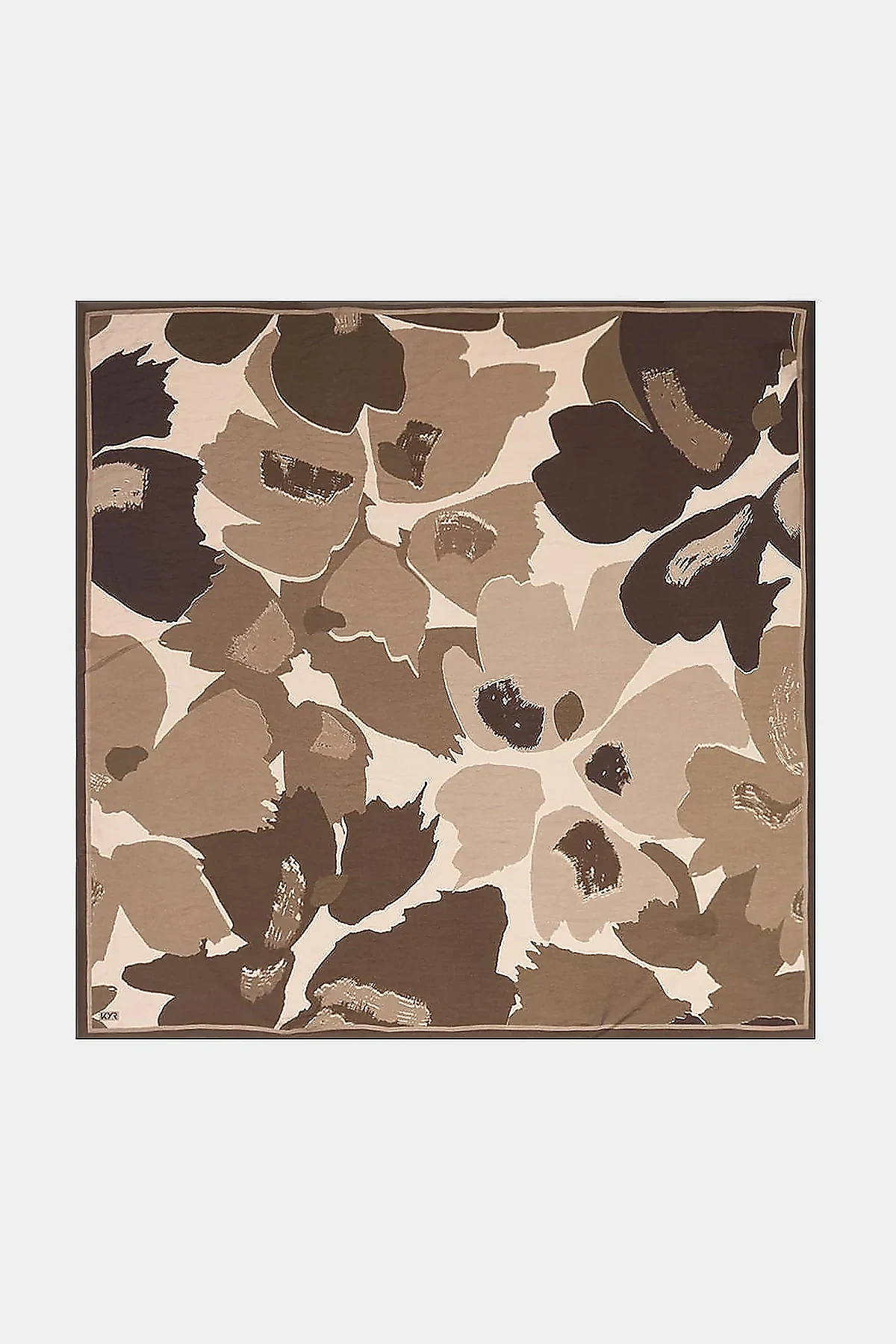 Leaf Pattern Viscose Scarf Earth