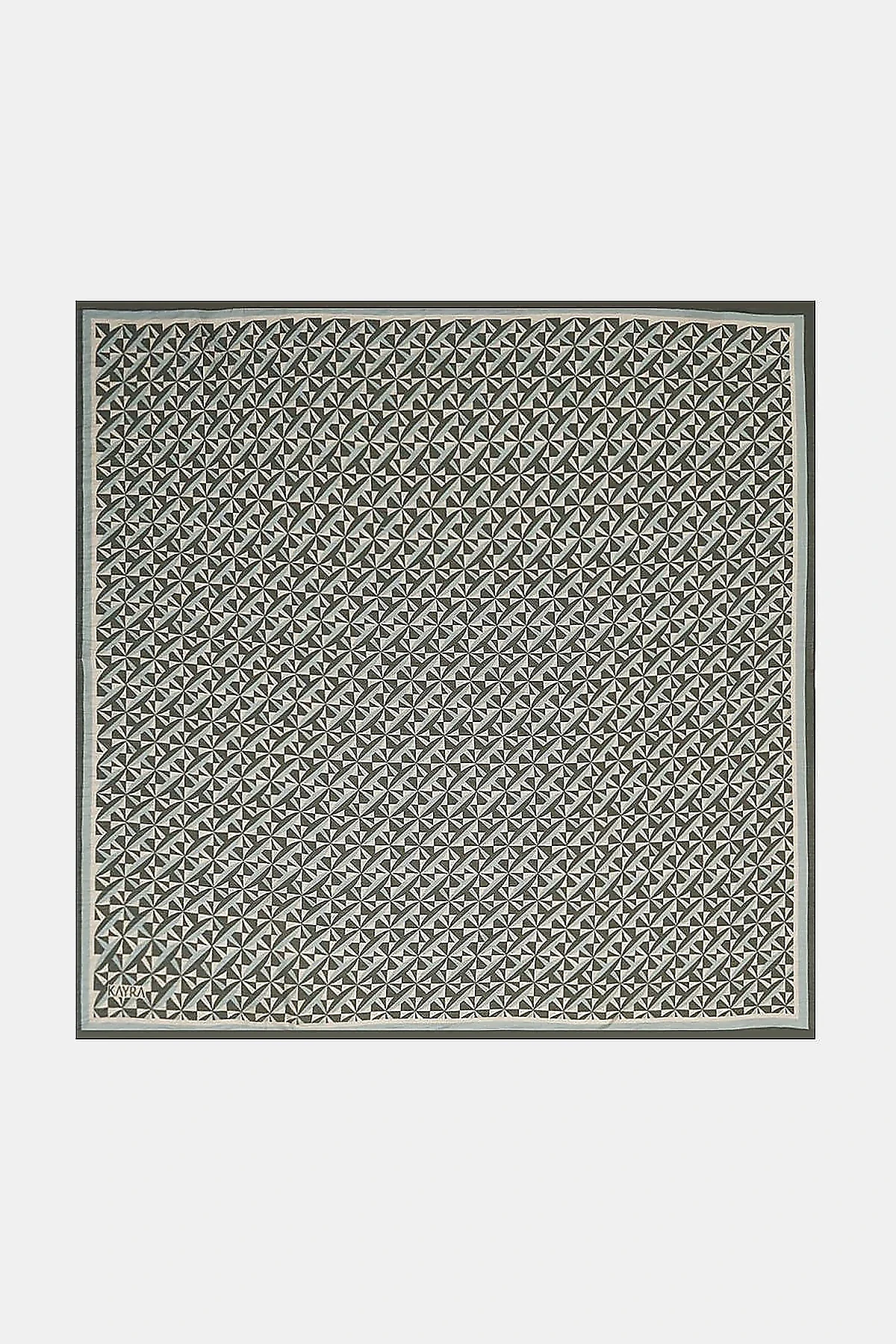 100% Lyocell Monogram Patterned Scarf Khaki