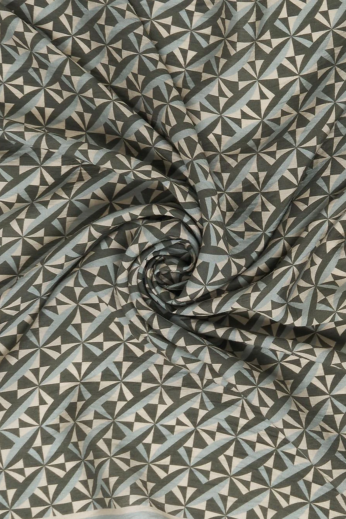 100% Lyocell Monogram Patterned Scarf Khaki