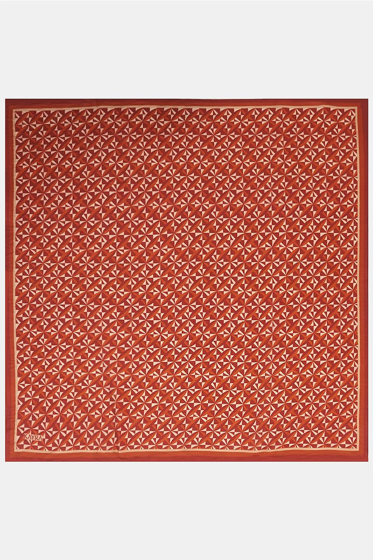 100% Lyocell Monogram Patterned Scarf Terracotta