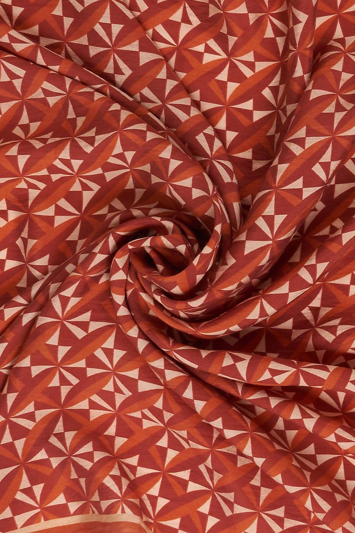 100% Lyocell Monogram Patterned Scarf Terracotta