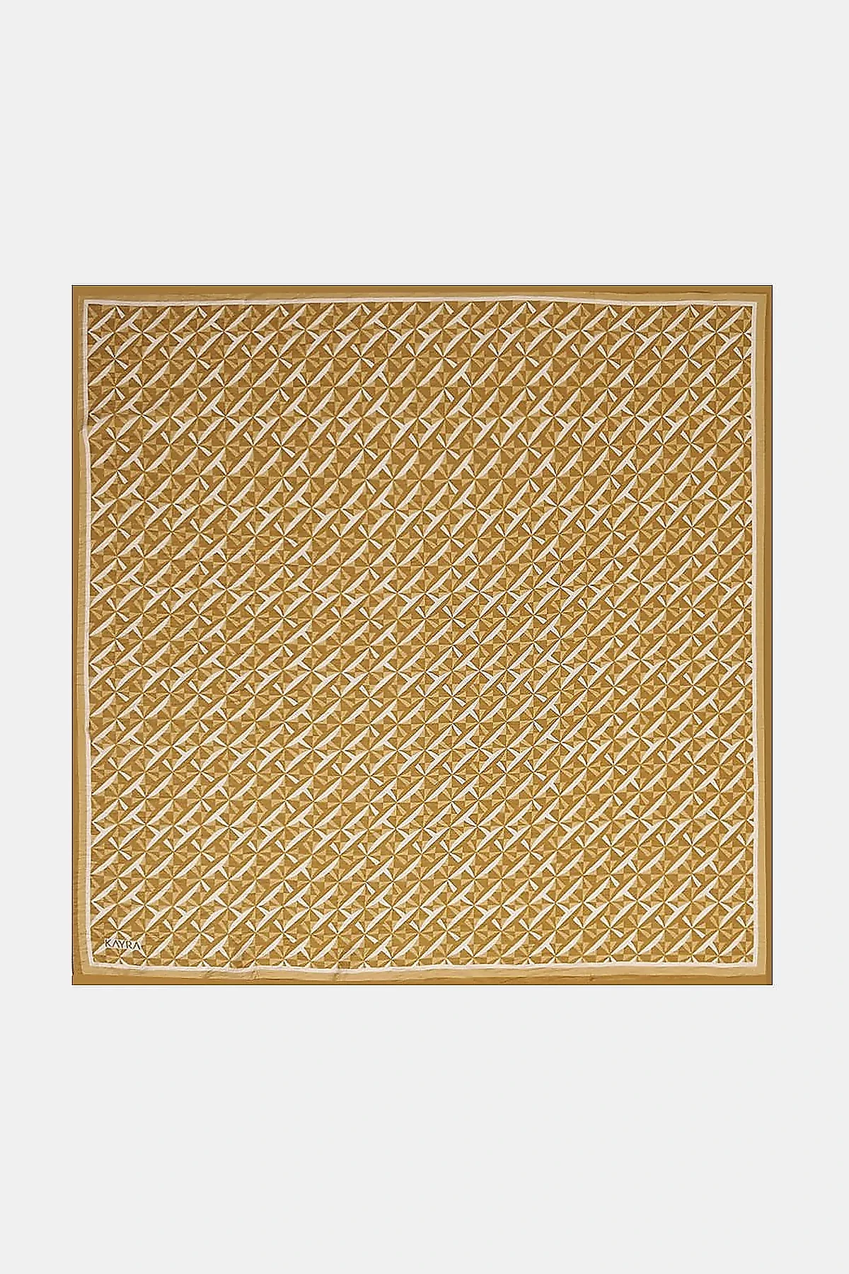 %100 Lyocell Monogram Desen Eşarp Tarçın