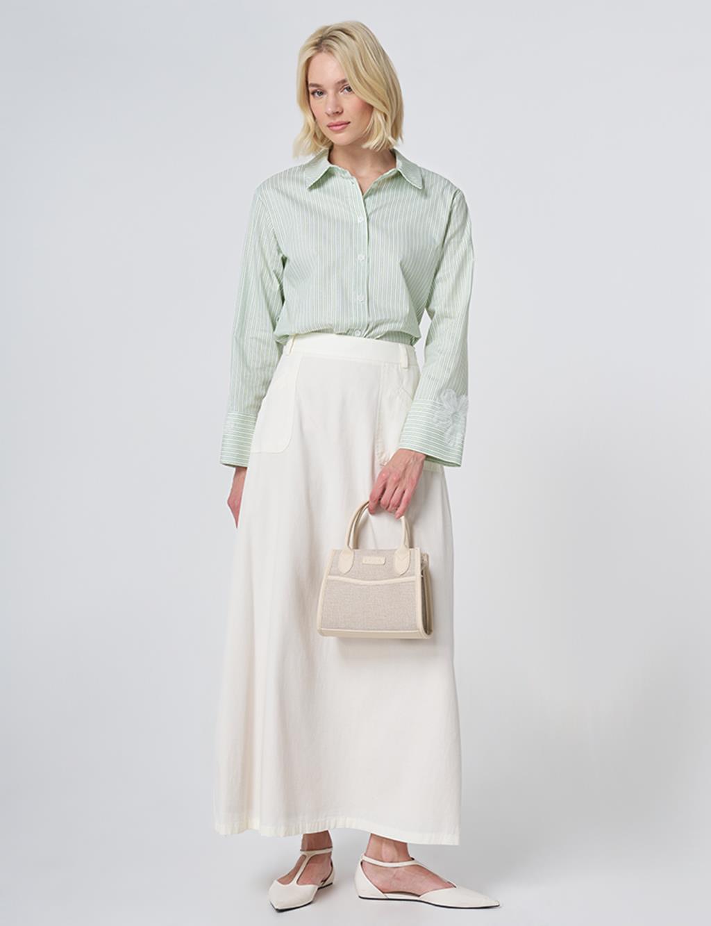 Torba Cepli Non Denim Etek Ekru 