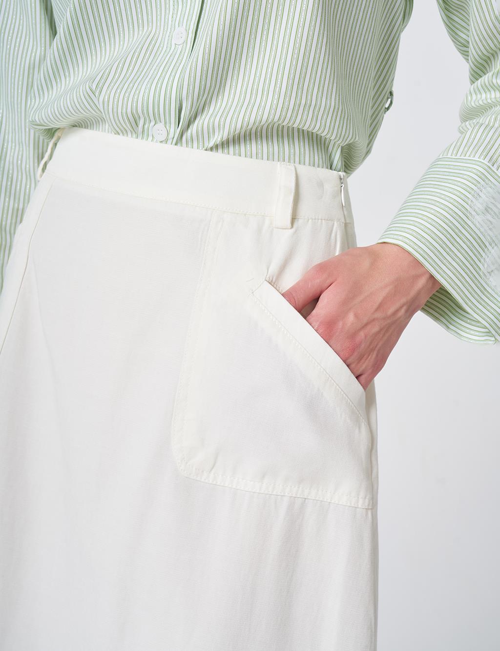 Torba Cepli Non Denim Etek Ekru 