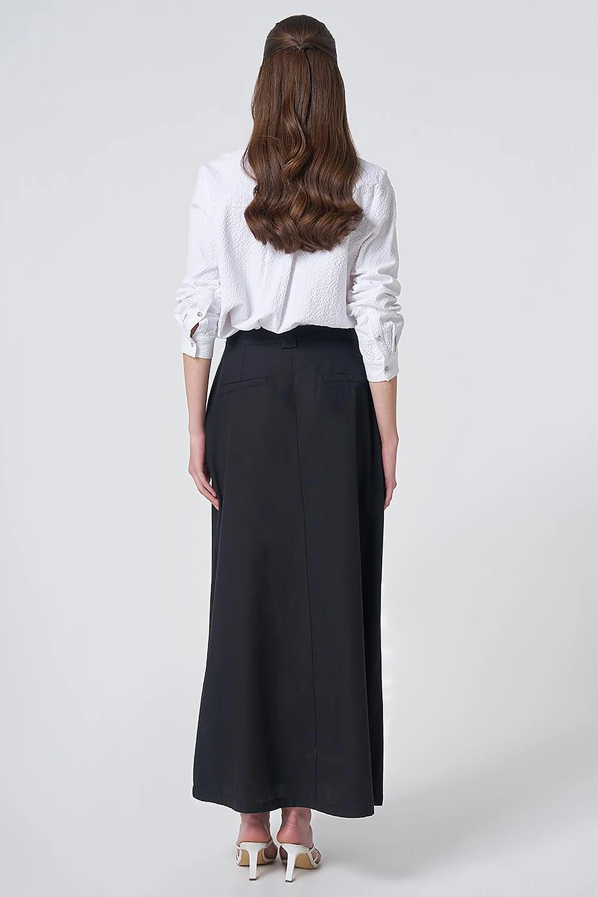Patch Pocket Non-Denim Skirt Black