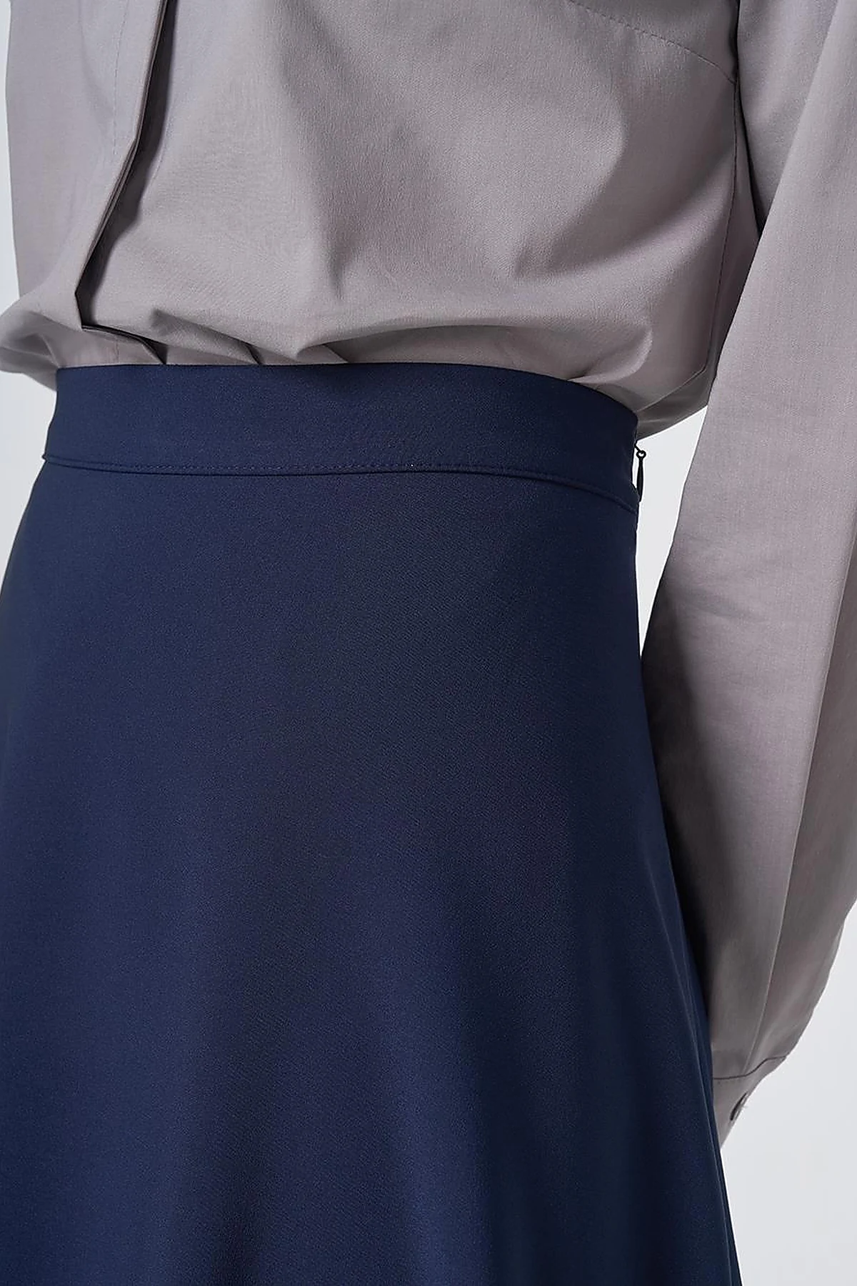 High-Waisted Flared Skirt - Navy