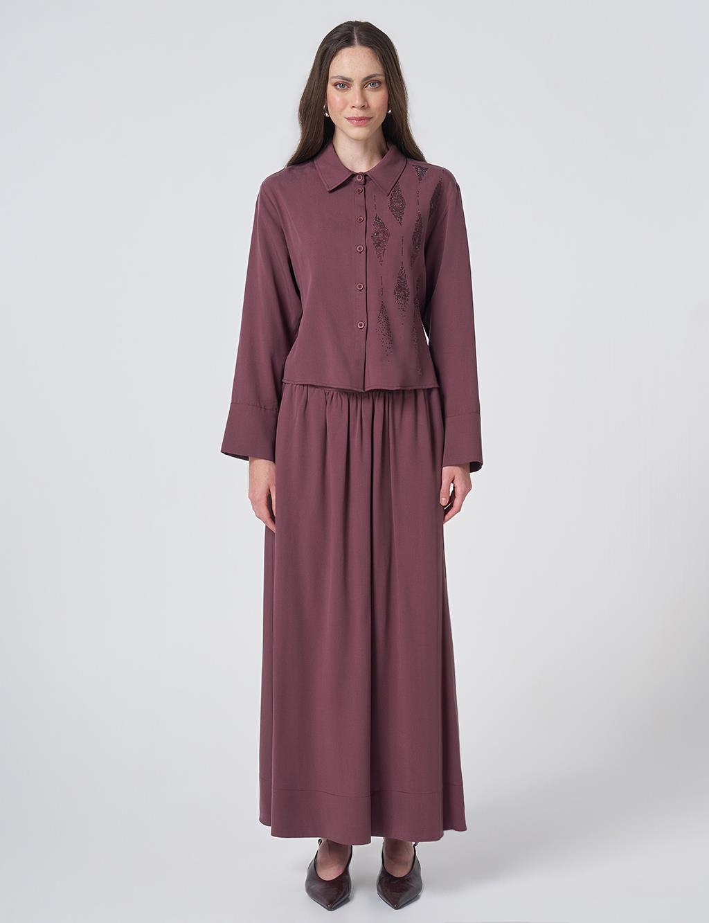 100% Lyocell Skirt Set - Cocoa Powder