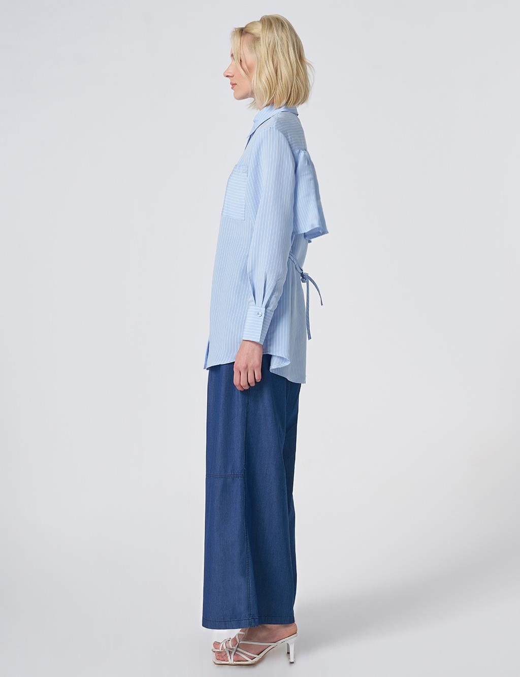 Ruffled Detail Modal Tunic - Dusty Smoke