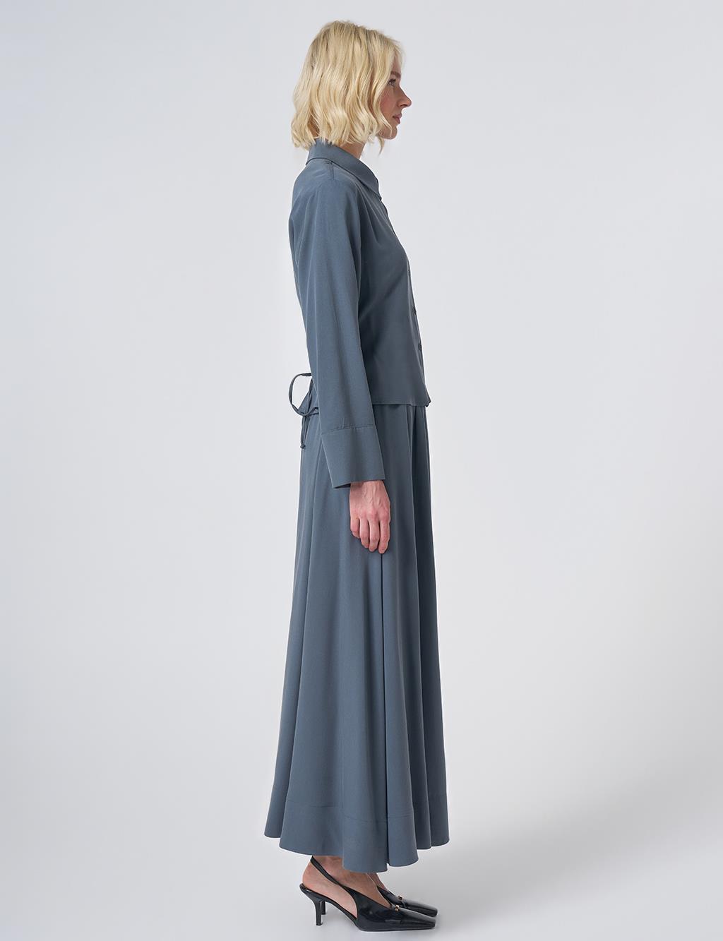 100% Lyocell Skirt Set - Ocean Blue