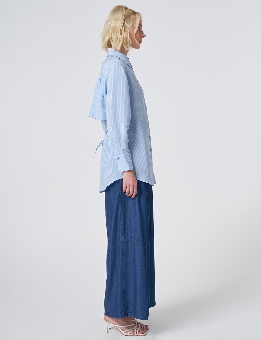 Ruffled Detail Modal Tunic - Dusty Smoke