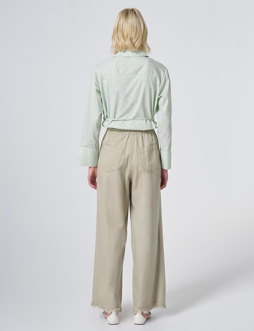 Fluid Denim Pants Moss Green