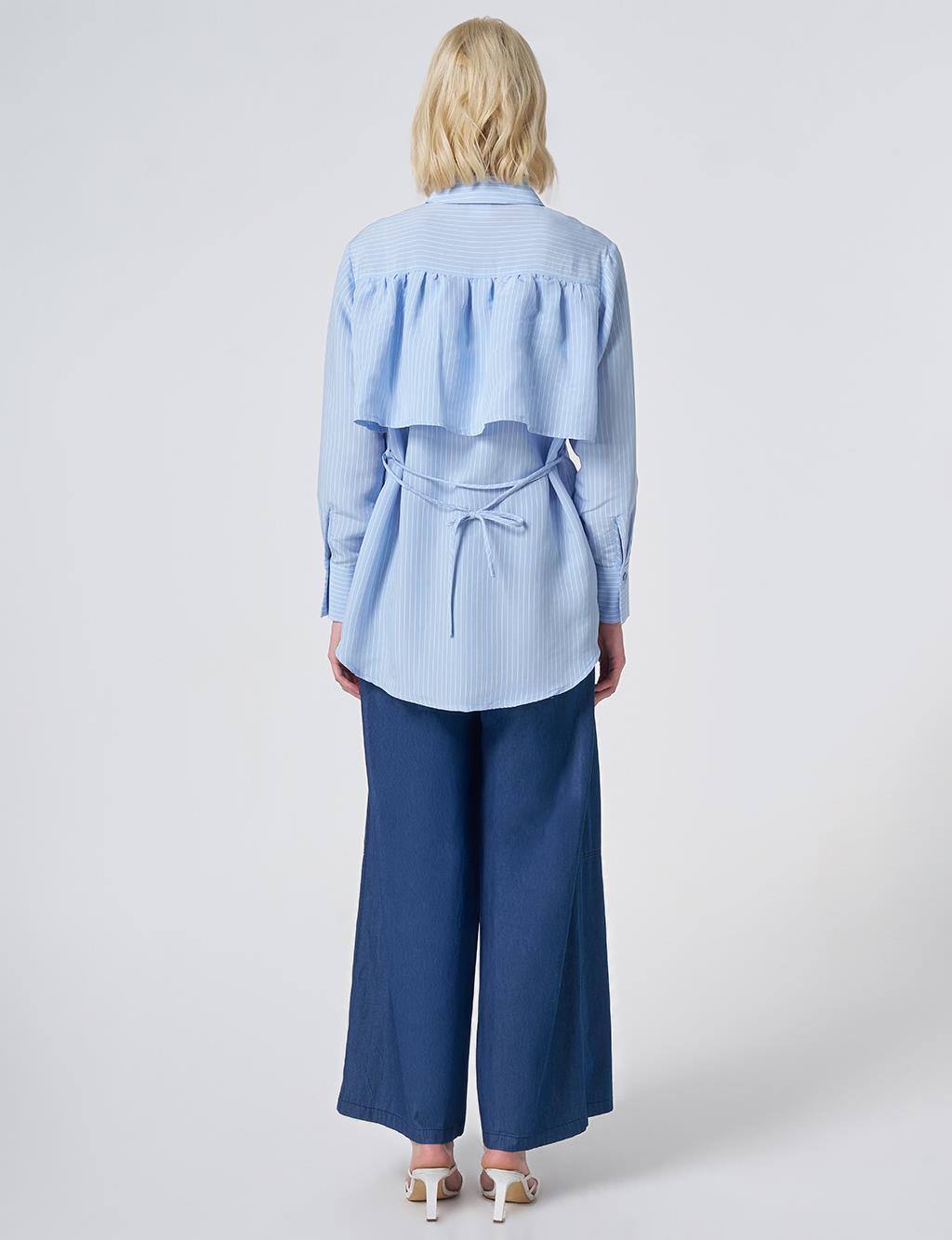 Ruffled Detail Modal Tunic - Dusty Smoke
