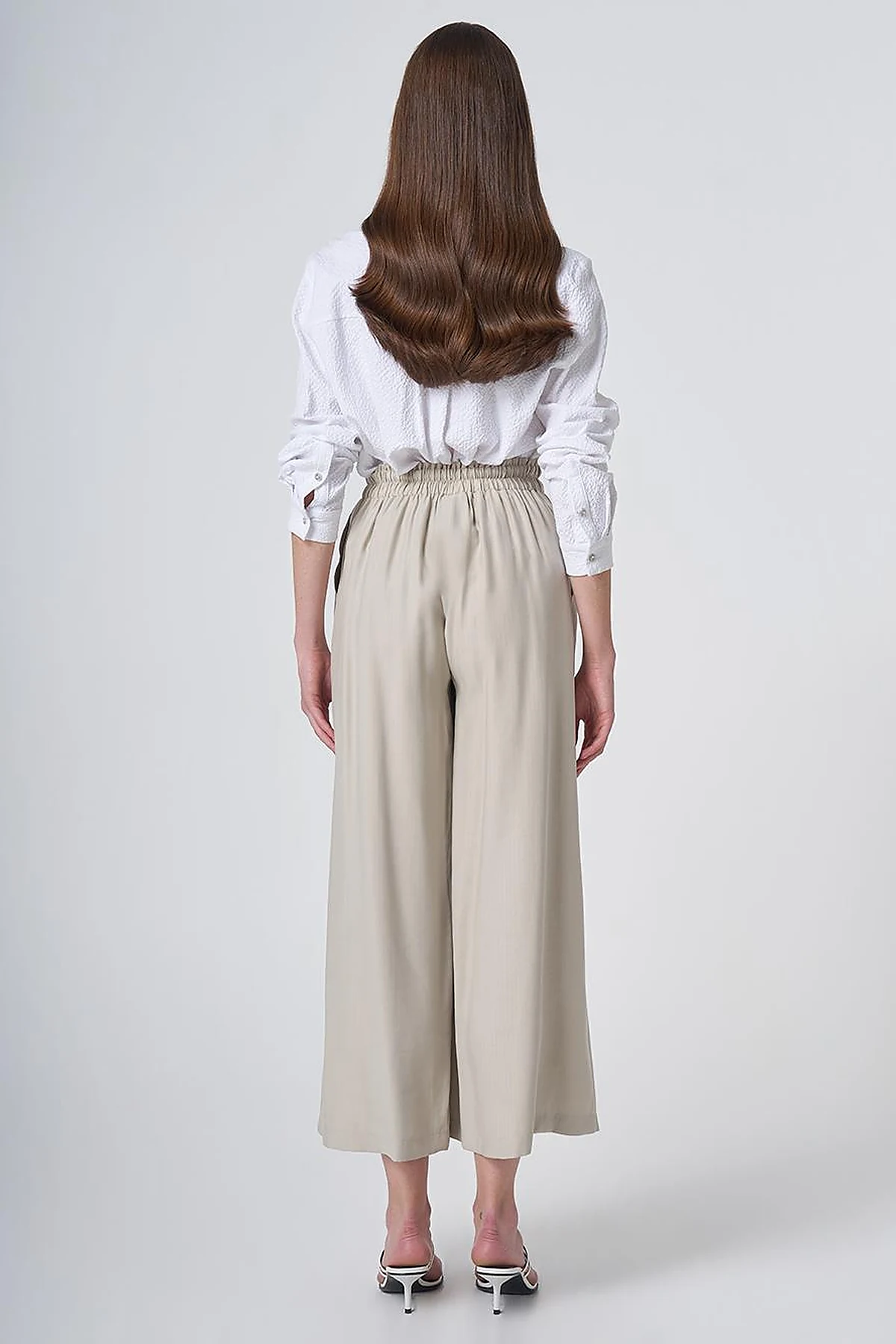 Lace-Up Rayon Pants - Moss Green