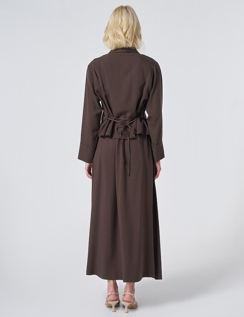 100% Lyocell Skirt Set - Dark Brown