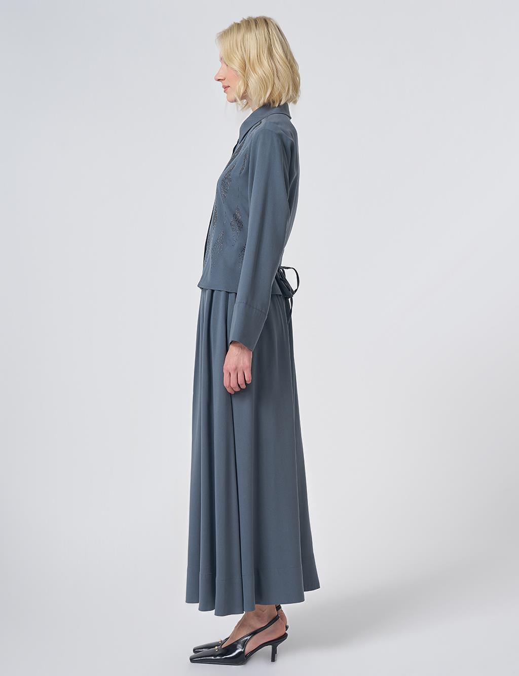 100% Lyocell Skirt Set - Ocean Blue