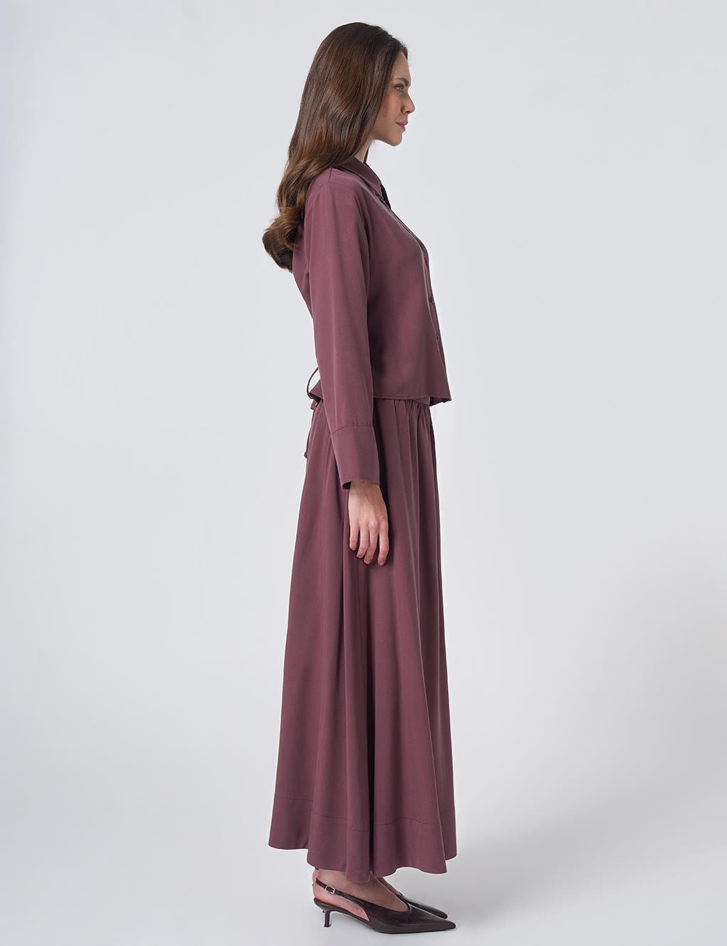 100% Lyocell Skirt Set - Cocoa Powder