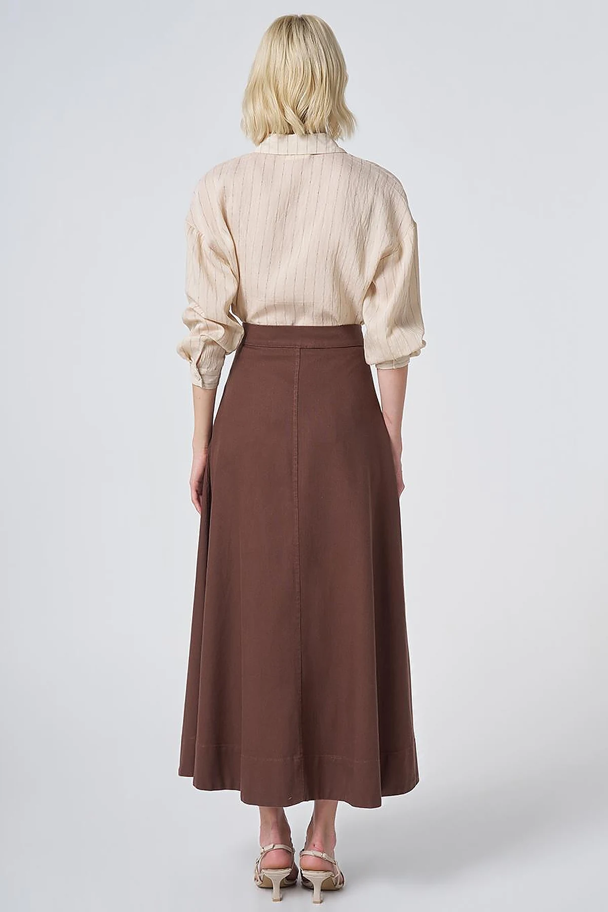 Punto-Stitched Non-Denim Skirt Chocolate