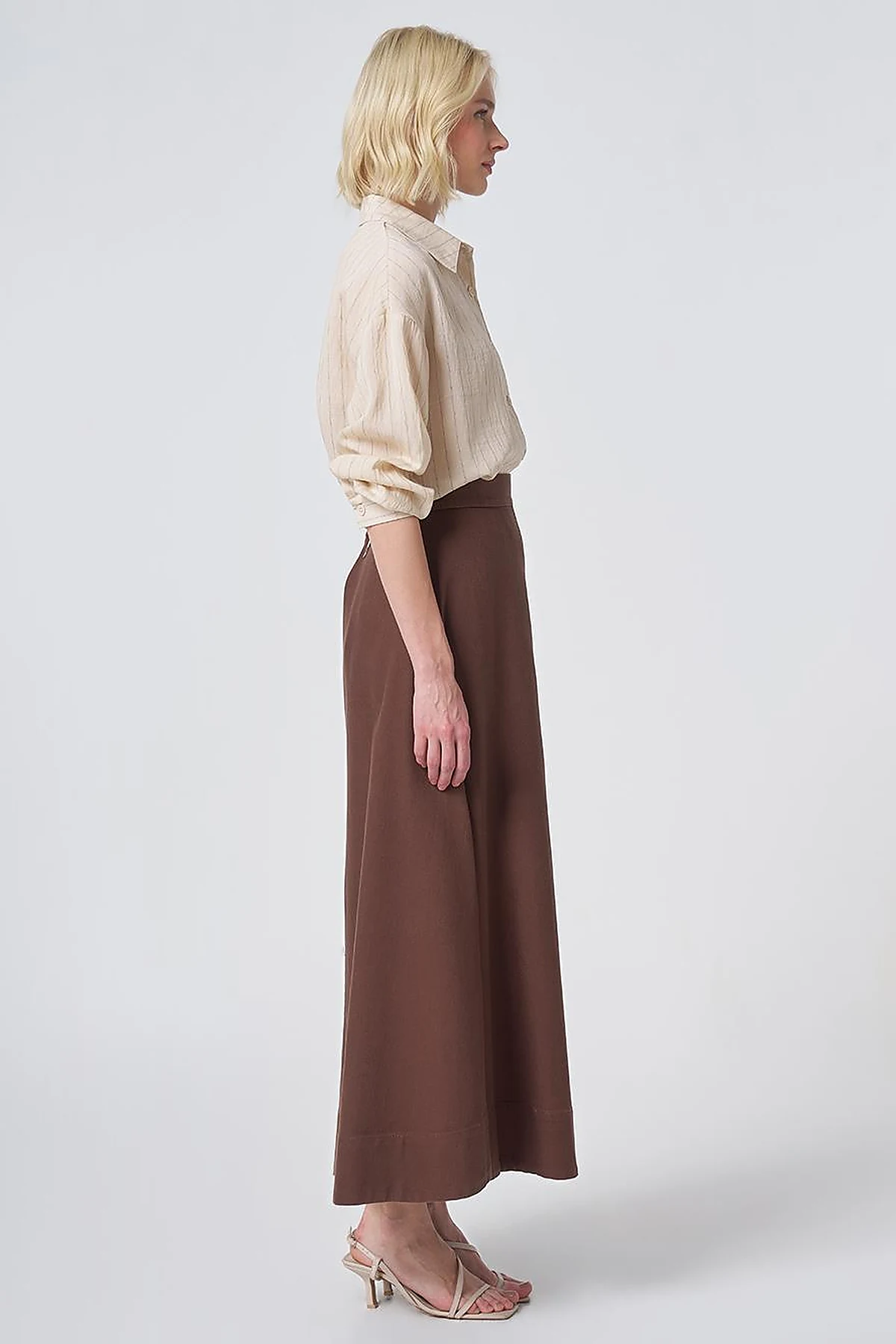 Punto-Stitched Non-Denim Skirt Chocolate