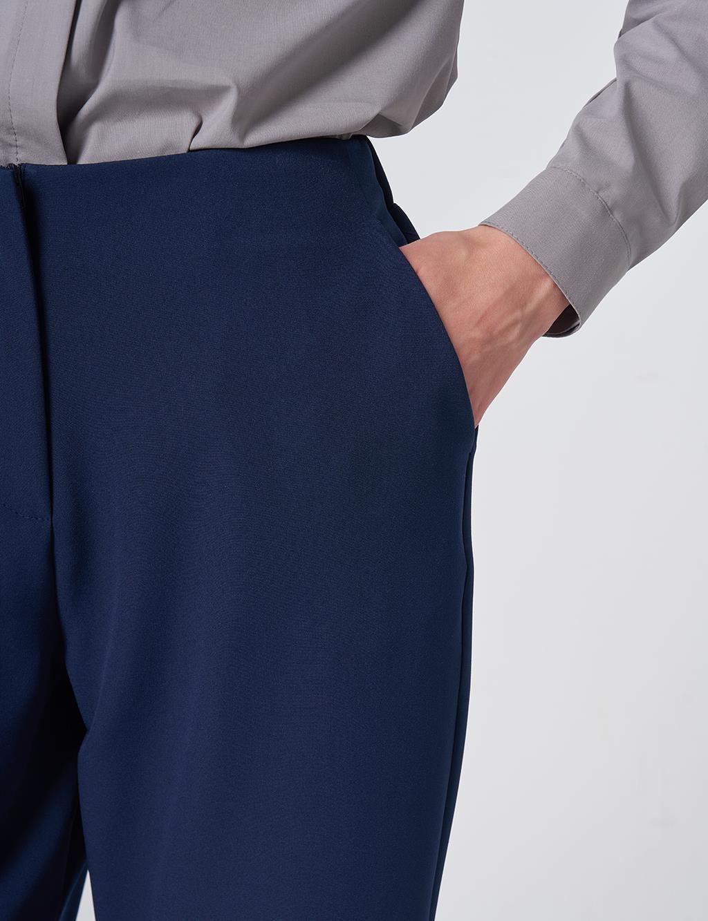 Basic Fabric Trousers - Navy
