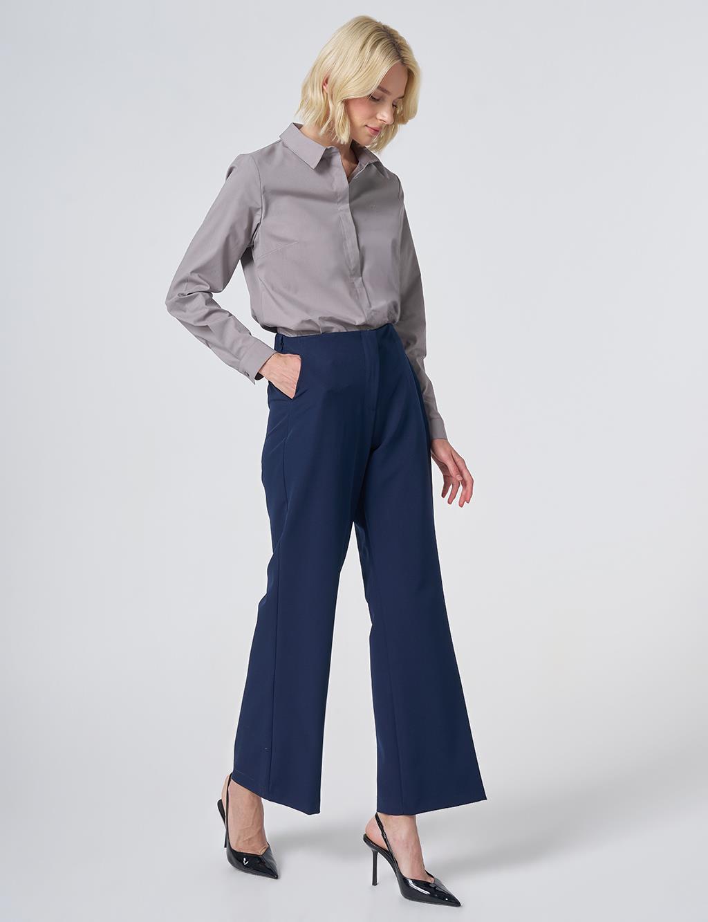 Basic Fabric Trousers - Navy