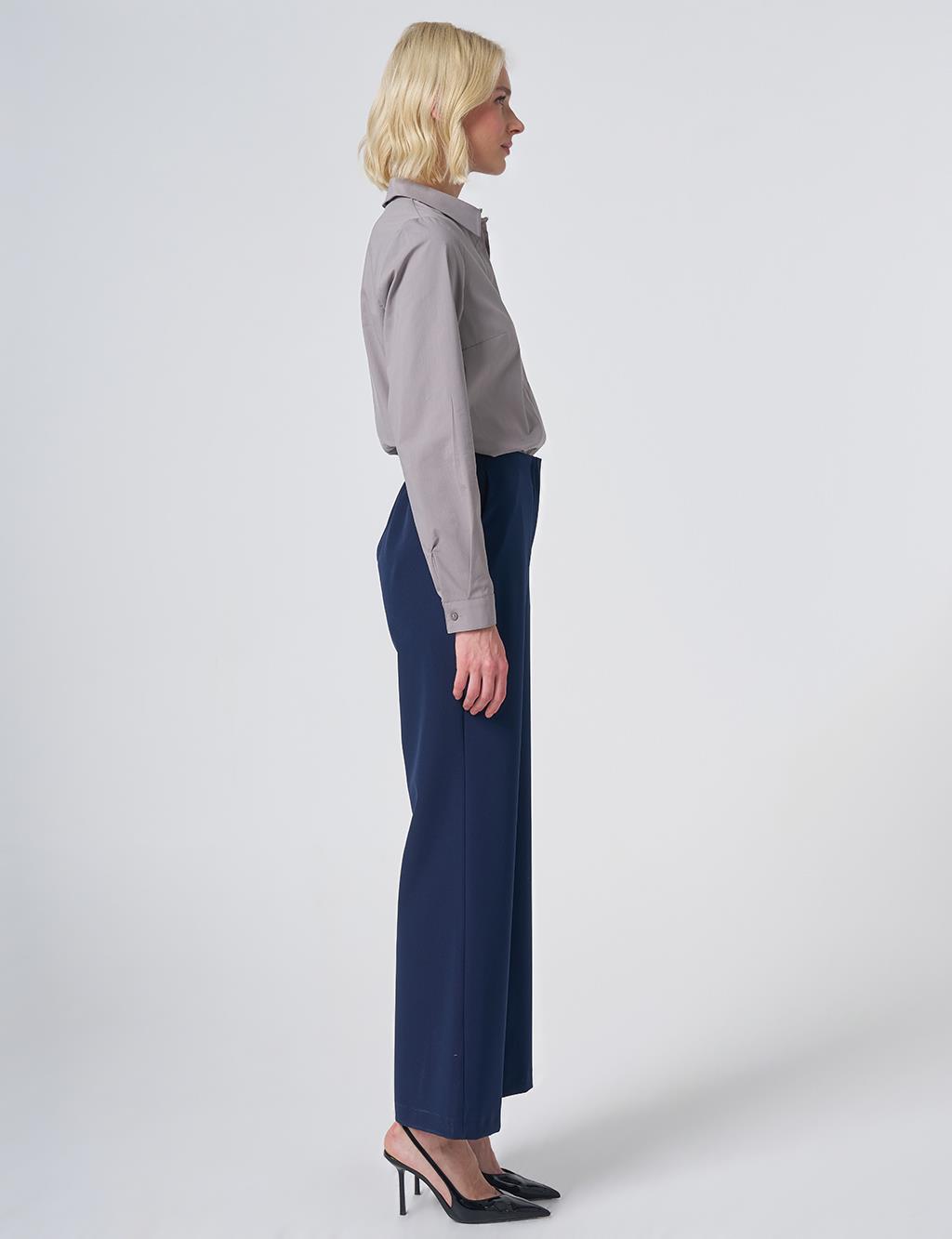 Basic Fabric Trousers - Navy