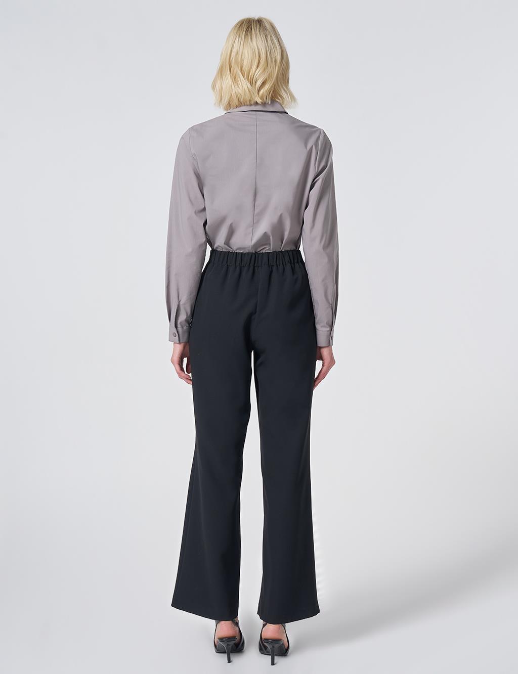 Basic Fabric Trousers - Black