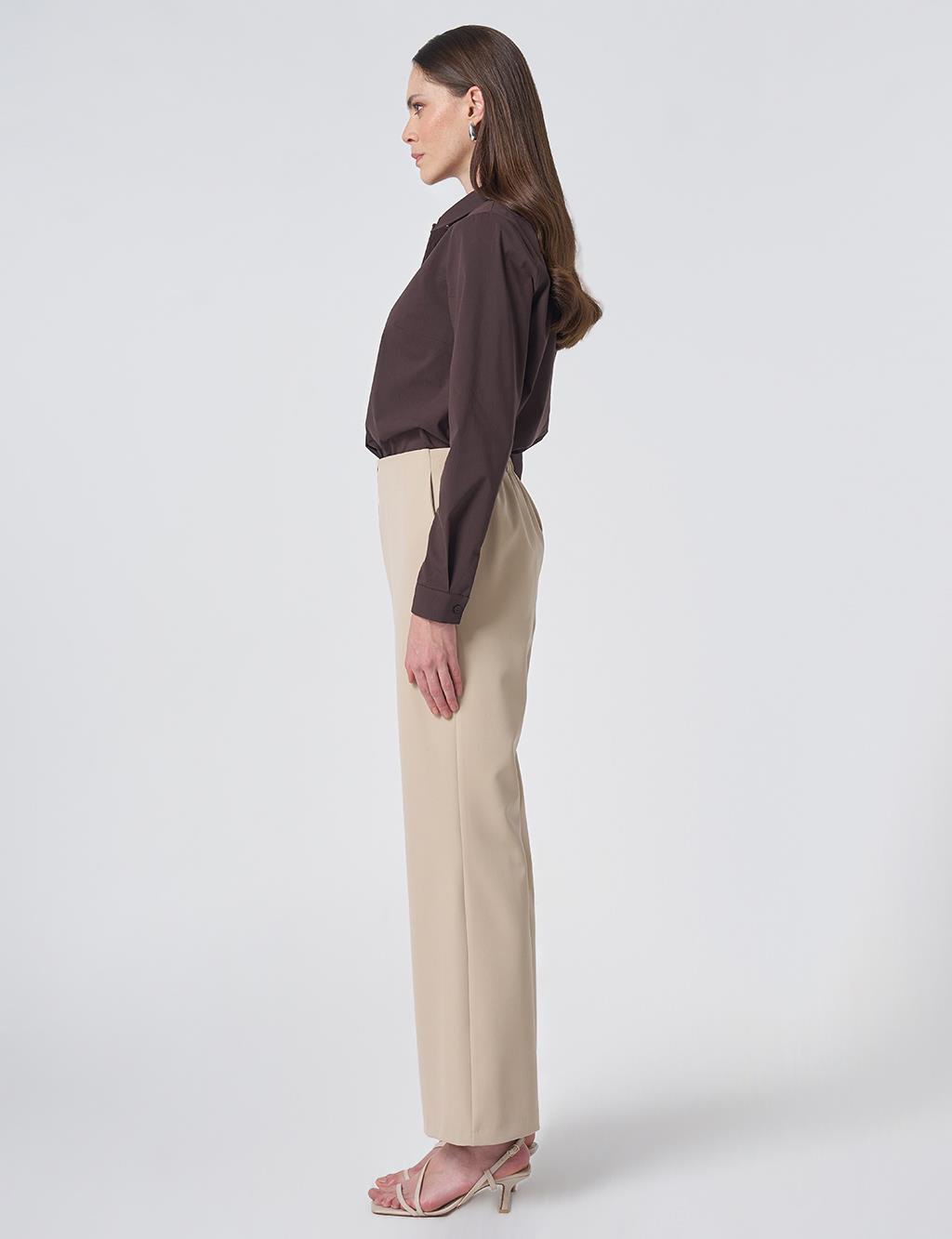 Basic Fabric Trousers - Stone