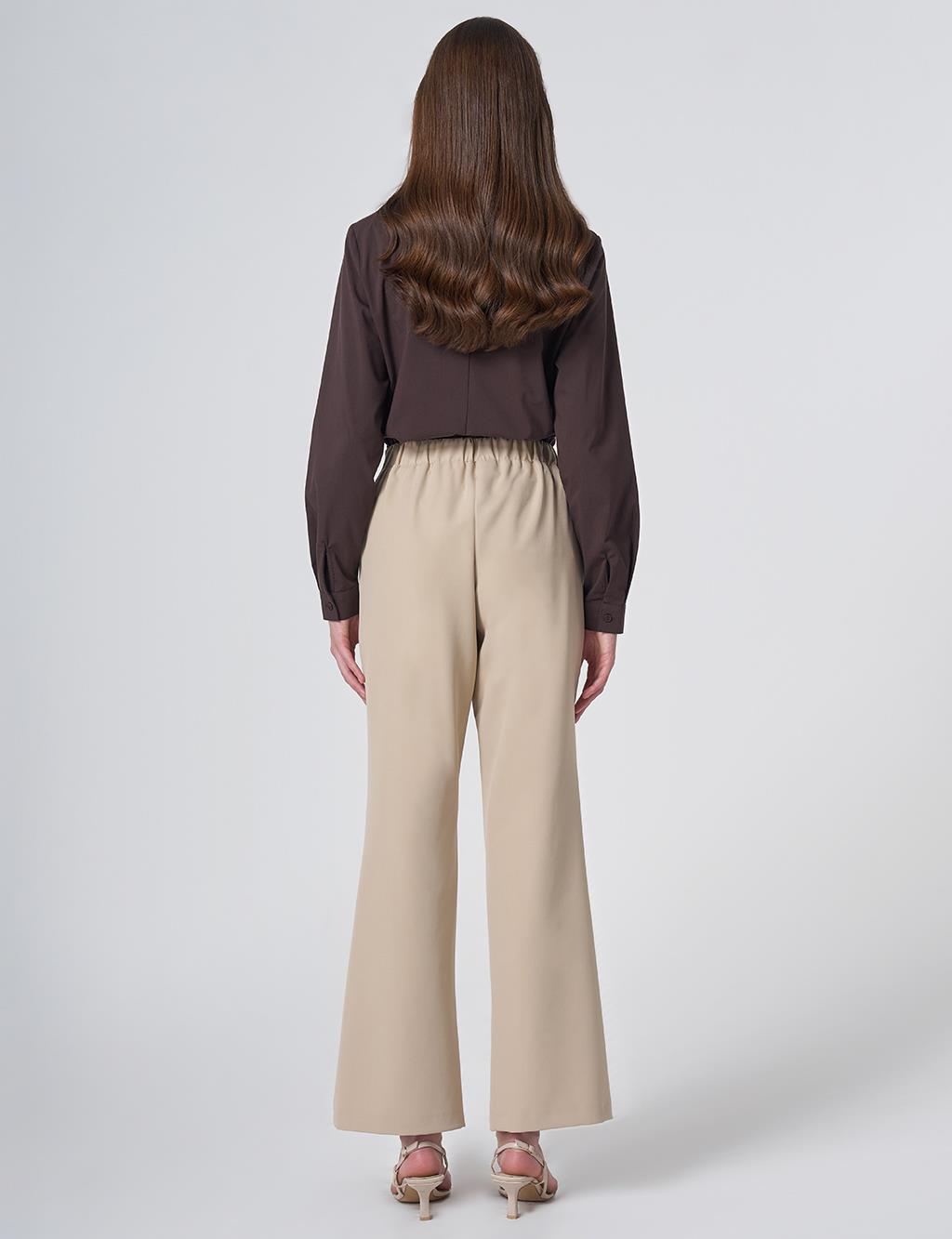 Basic Fabric Trousers - Stone
