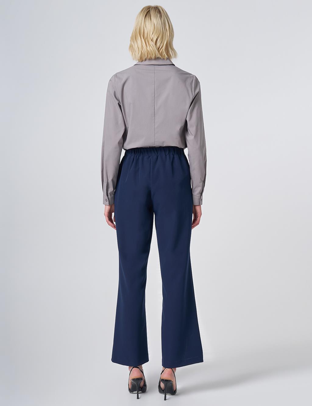 Basic Fabric Trousers - Navy