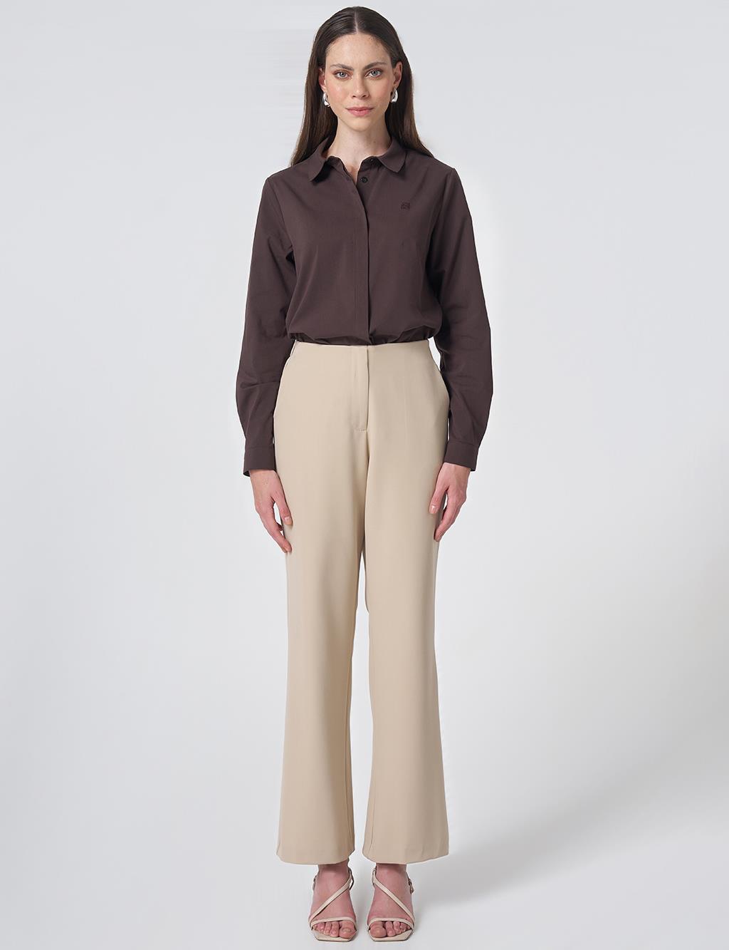 Basic Fabric Trousers - Stone