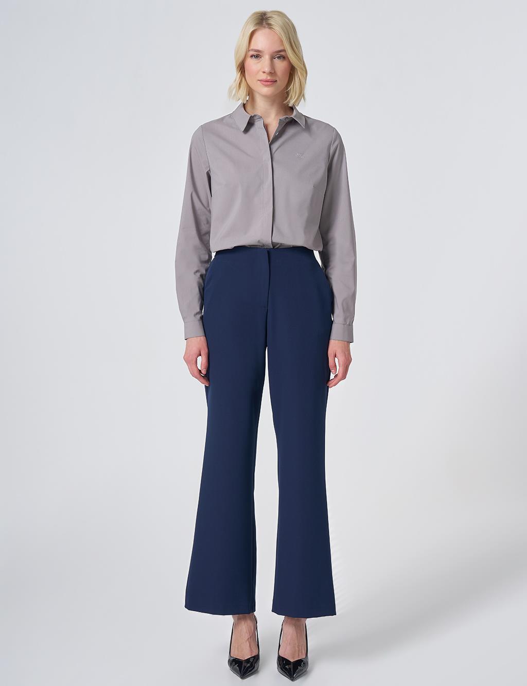 Basic Fabric Trousers - Navy