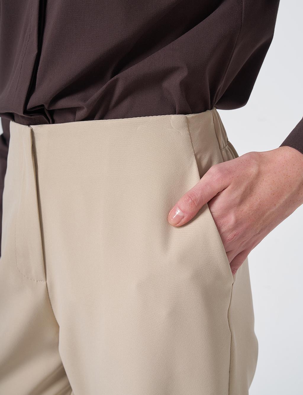 Basic Fabric Trousers - Stone