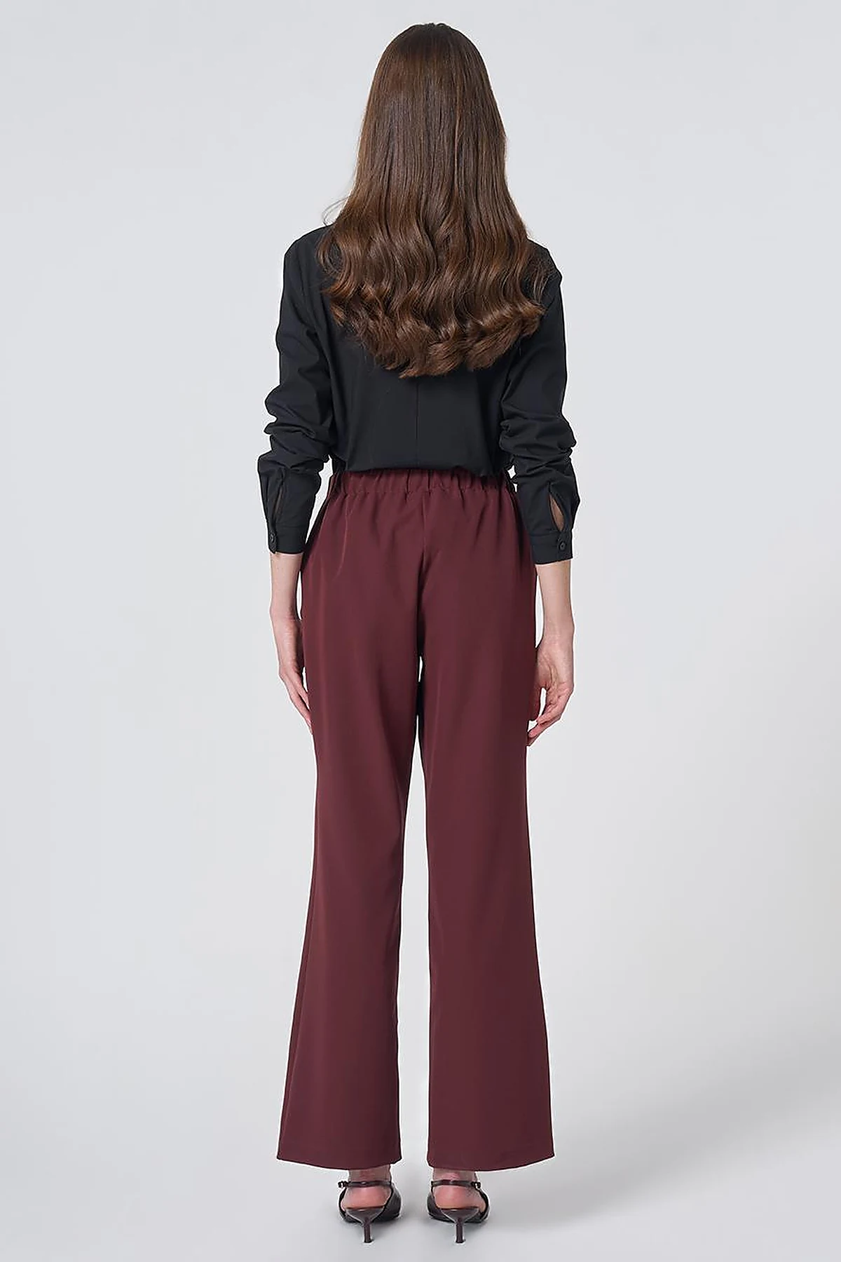 Basic Fabric Trousers - Burgundy