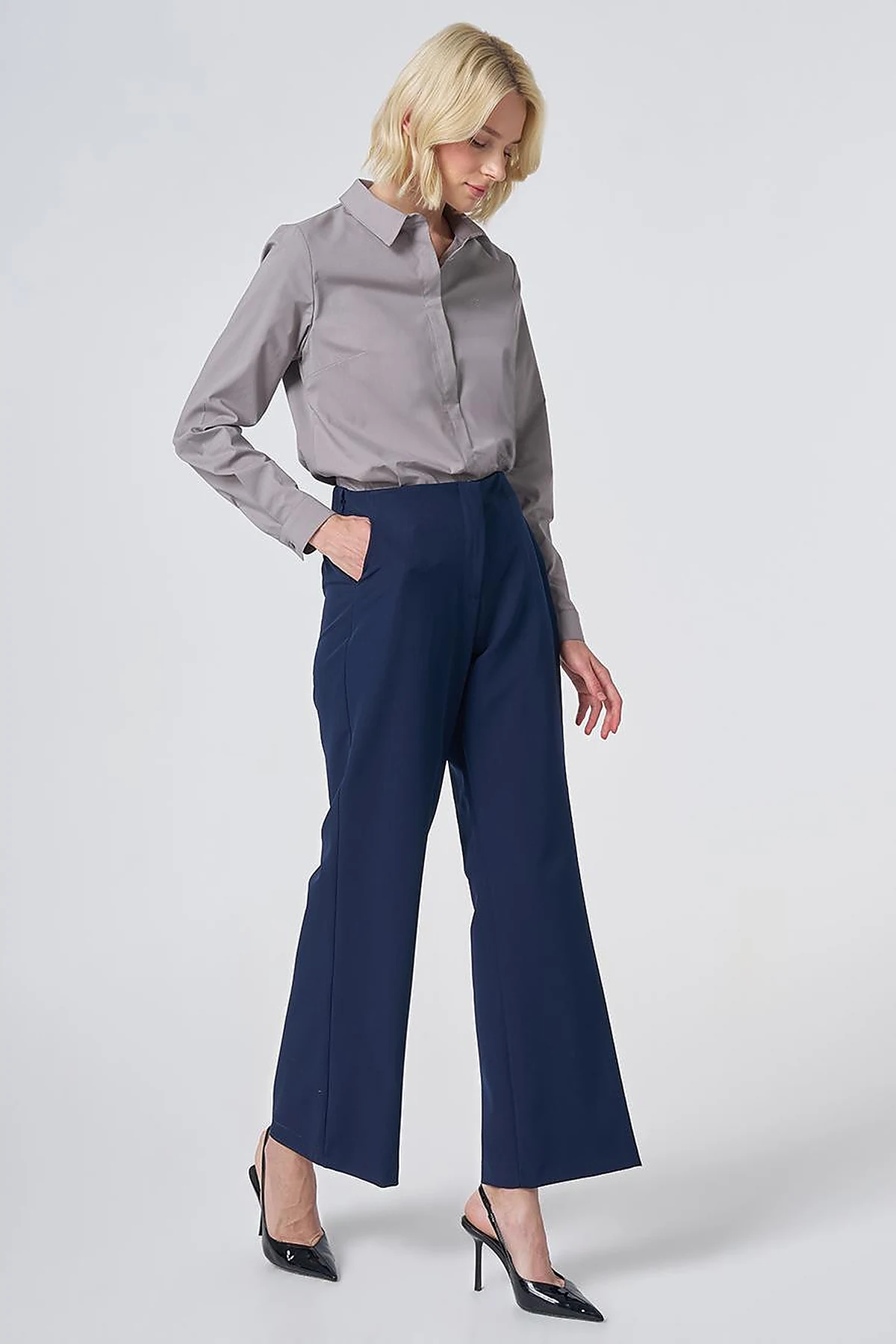 Basic Fabric Trousers - Navy