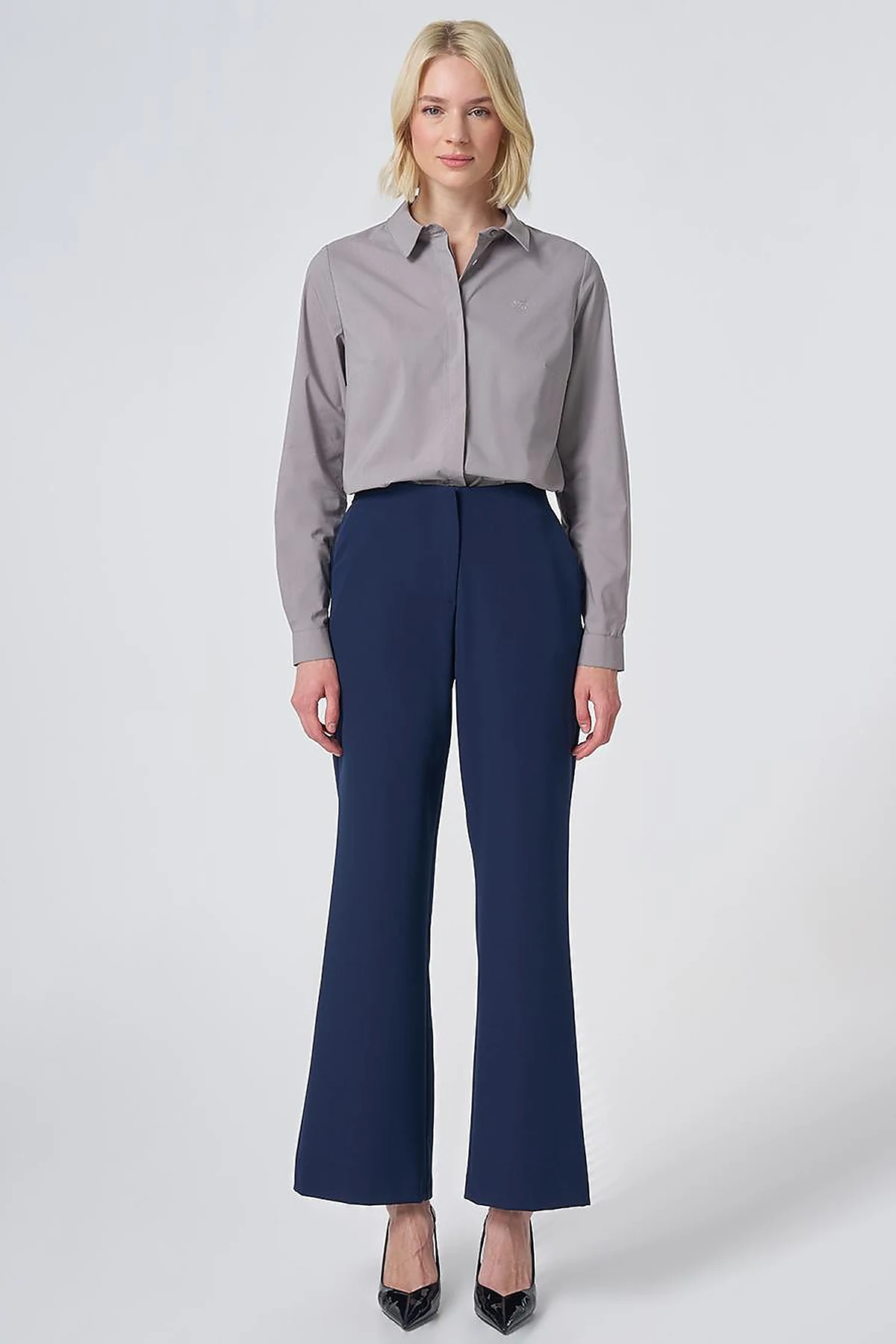 Basic Fabric Trousers - Navy